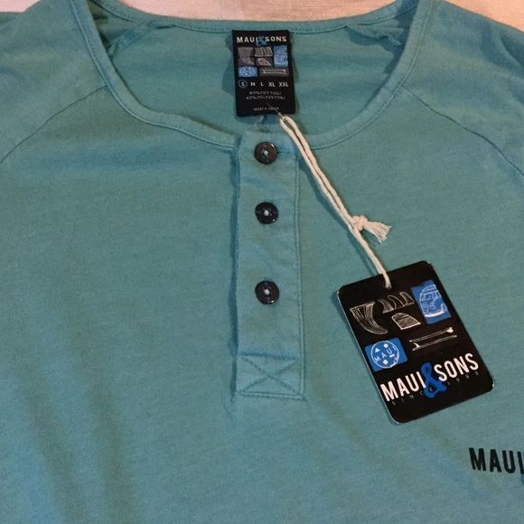 Maui&Sons Other - Maui & Sons Blue Turquoise Long Sleeve T